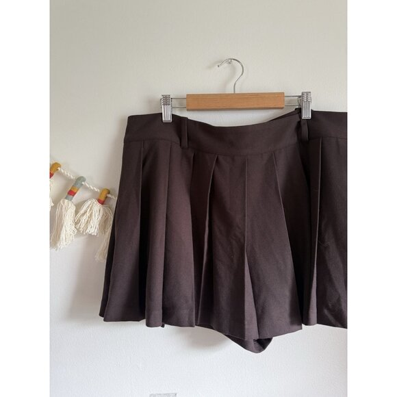 Gap Pleated Flowy Skort In Terra Brown Coquette Dainty Grunge Basics L - Picture 3 of 9